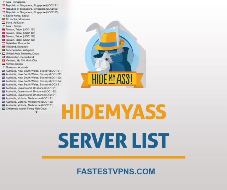 HideMyAss Server List