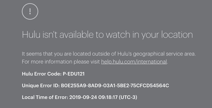Hulu isn’t available to watch in your location.