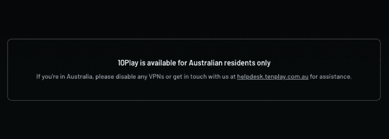 10Play is available for Australian residents only